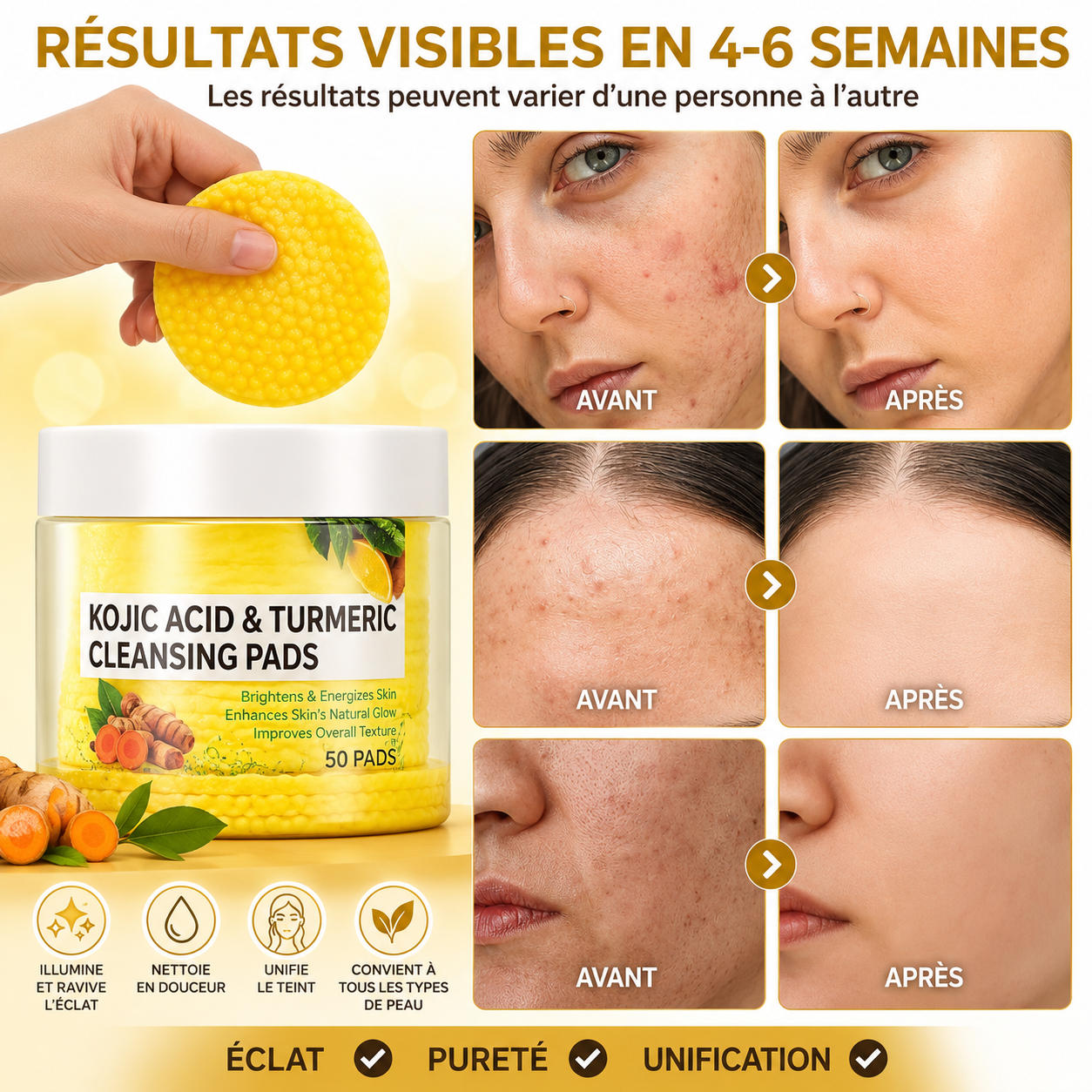 Lingettes au curcuma™️ 50 Patchs 5000cfa