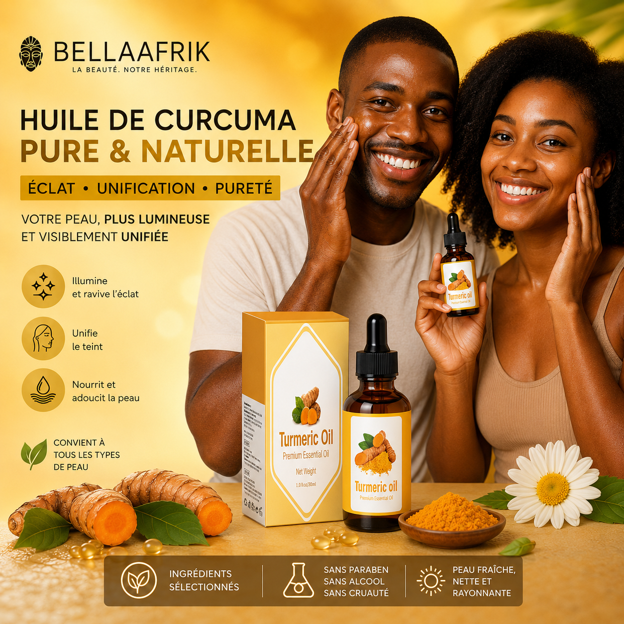 ÉCLAT D'OR - Huile de Curcuma Visage