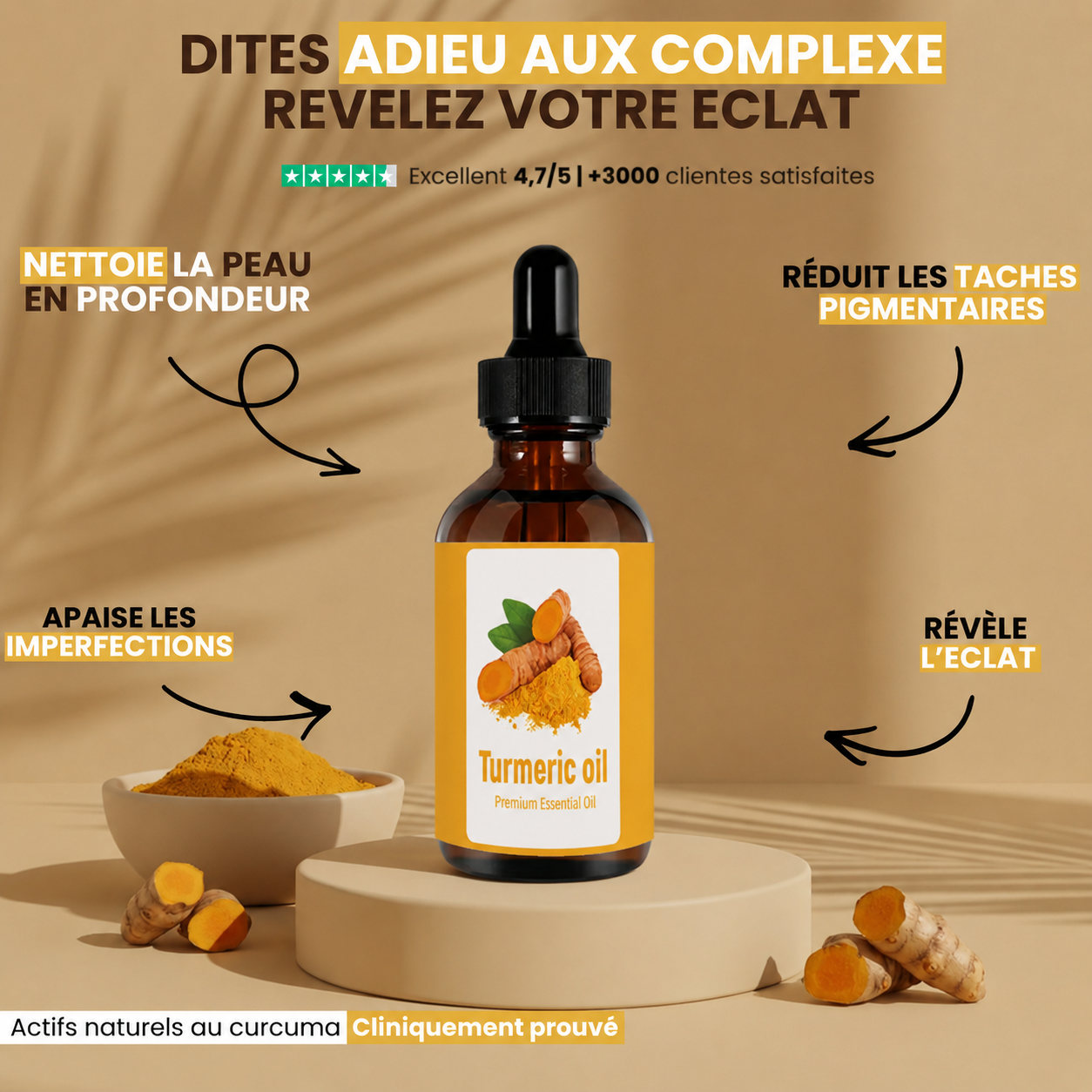 ÉCLAT D'OR - Huile de Curcuma Visage