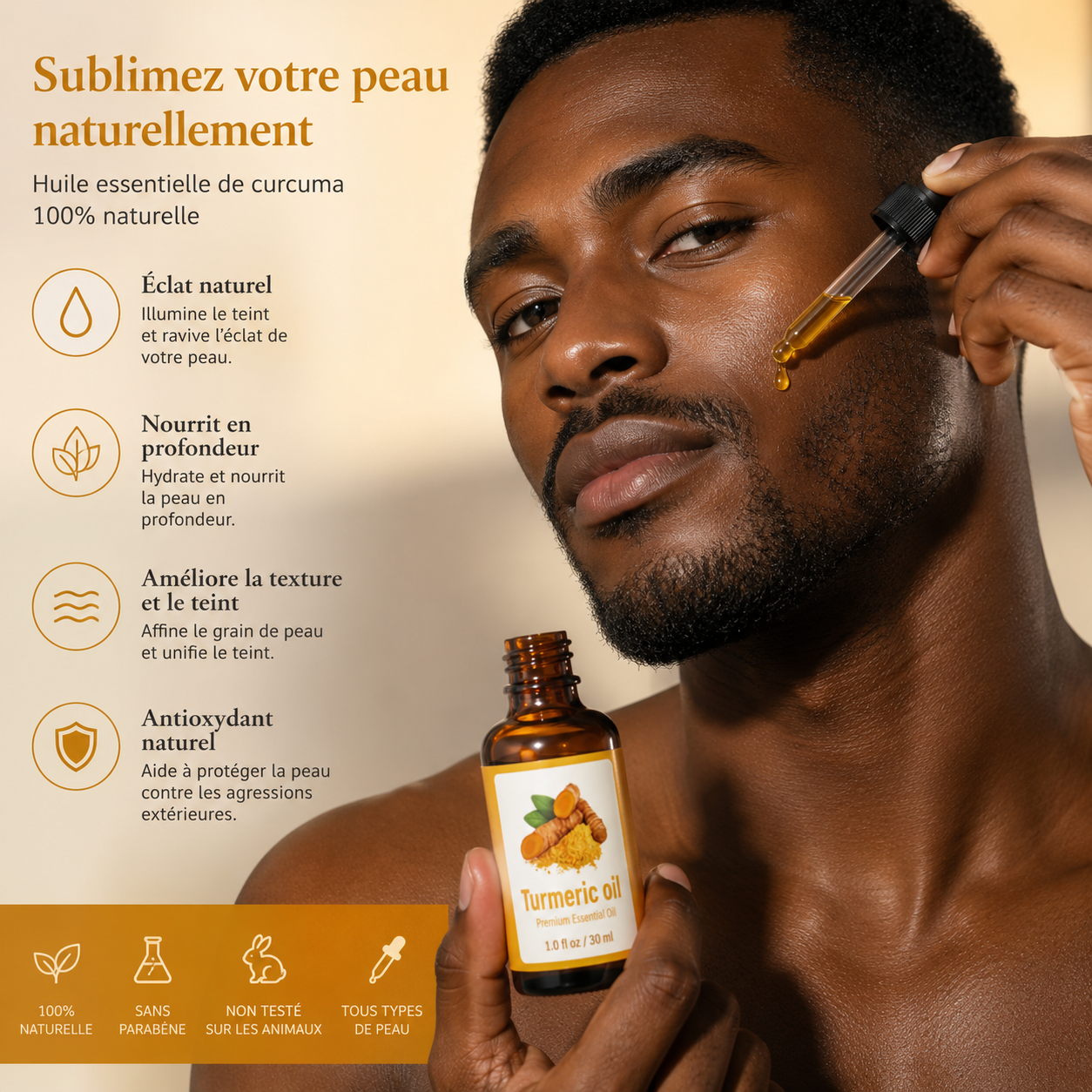 ÉCLAT D'OR - Huile de Curcuma Visage